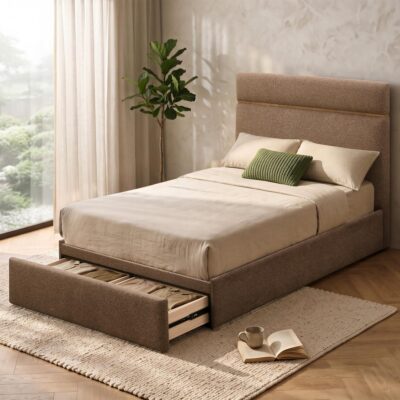 Alternative view of Aniza 54" Double Platform Bed with Drawer in Brown