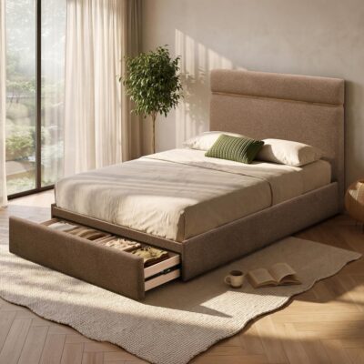 Alternative view of Aniza 60" Queen Platform Bed with Drawer in Brown