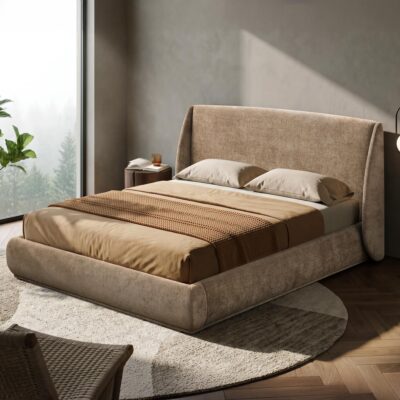 Alternative view of Ursula 78" King Platform Bed in Dark Beige