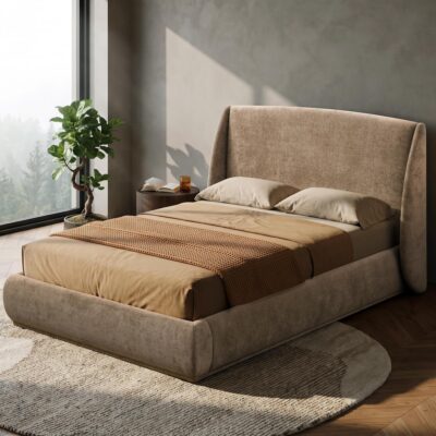 Alternative view of Ursula 60" Queen Platform Bed in Dark Beige
