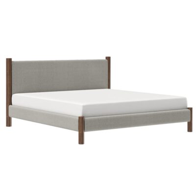 Zoran 78" King Platform Bed in Mushroom and Walnut