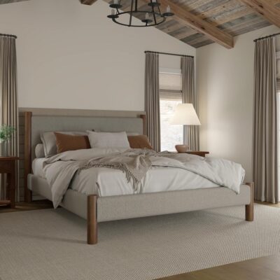 Alternative view of Zoran 60" Queen Platform Bed in Mushroom and Walnut