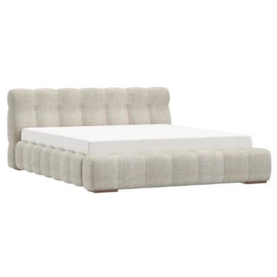 Pasha 78" King Platform Bed in Beige Pearl