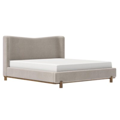 Isadora 78" King Platform Bed in Dark Beige