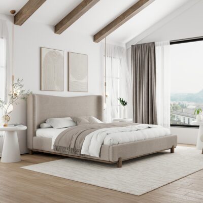 Alternative view of Isadora 78" King Platform Bed in Dark Beige