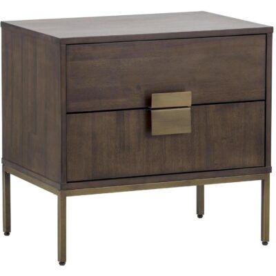 Alternative view of Jade Nightstand - Antique Brass - Dark Mango