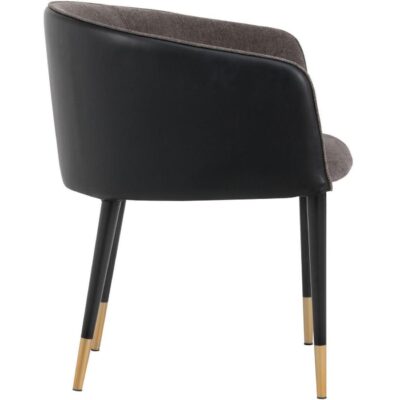 Alternative view of Asher Dining Armchair - Sparrow Grey / Napa Black