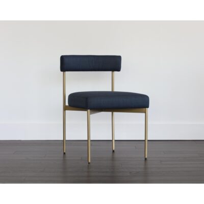 Alternative view of Seneca Dining Chair - Antique Brass - Arena Navy