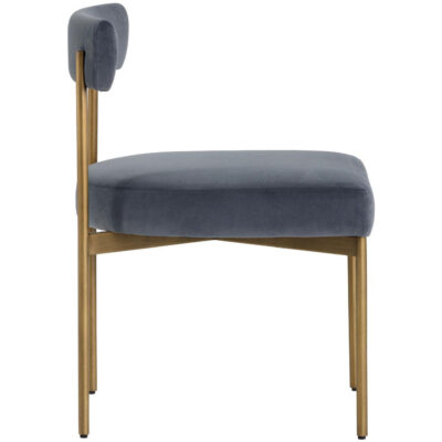 Alternative view of Seneca Dining Chair - Antique Brass - Velvet Slate