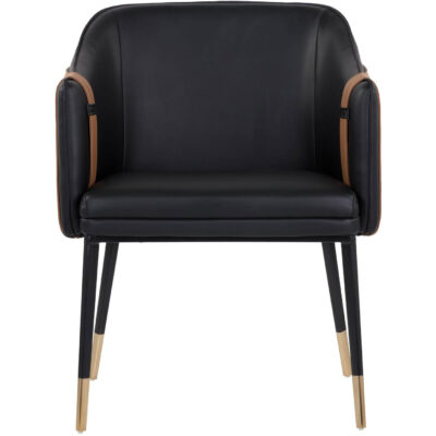 Alternative view of Carter Dining Armchair - Napa Black / Napa Cognac