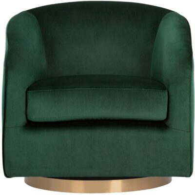 Alternative view of Hazel Swivel Lounge Chair - Gold - Deep Green Sky