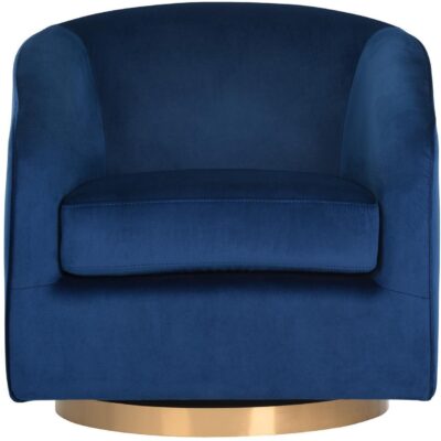 Alternative view of Hazel Swivel Lounge Chair - Gold - Navy Blue Sky