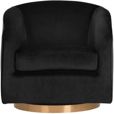 Alternative view of Hazel Swivel Lounge Chair - Gold - Black Sky