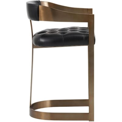 Alternative view of Beaumont Counter Stool - Antique Brass - Cantina Black