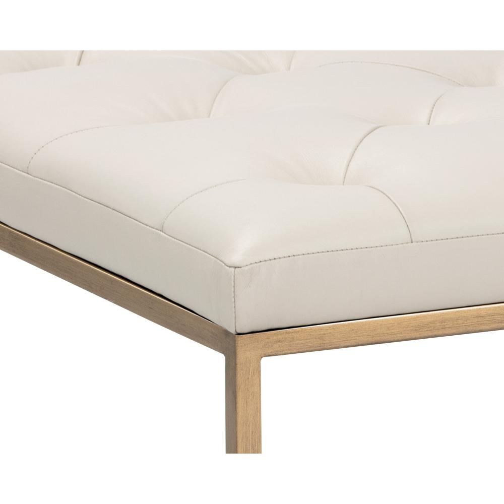 Endall Ottoman - Antique Brass - Vintage Vanilla Leather - Image 4