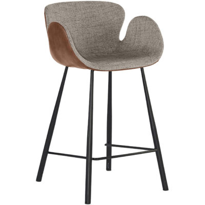 Waldo Counter Stool - November Grey / Cinnamon Brown