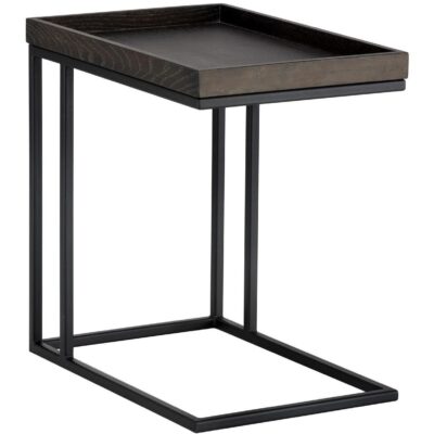 Alternative view of Arden C-Shaped End Table - Black - Charcoal Grey