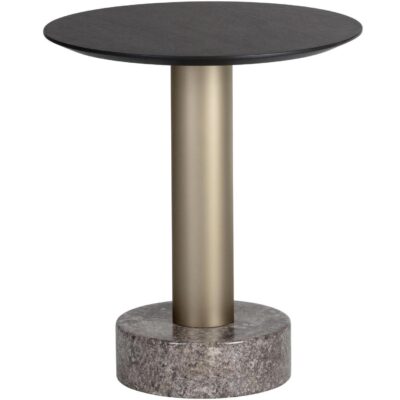 Alternative view of Monaco End Table - Gold - Grey Marble / Charcoal Grey