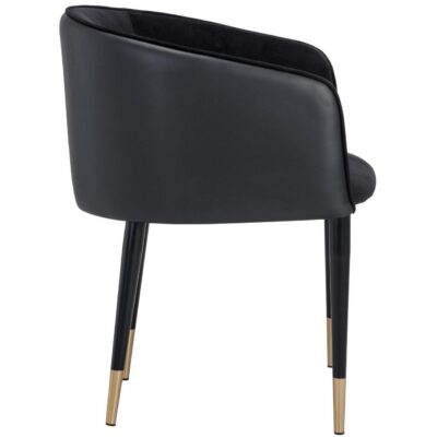 Alternative view of Asher Dining Armchair - Abbington Black / Napa Black