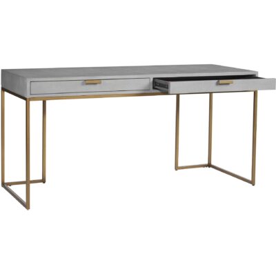 Alternative view of Jiro Desk - Grey Shagreen