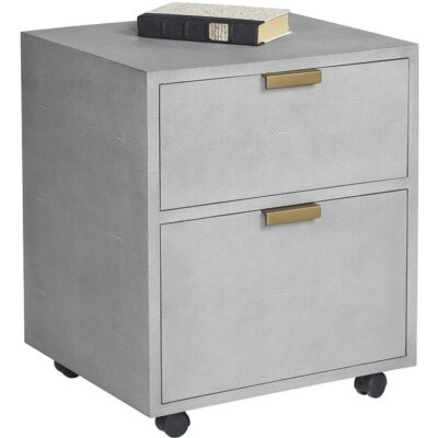 Jiro File Cabinet - Grey Shagreen