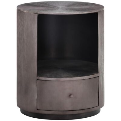 Alternative view of Siena Nightstand - Round - Gunmetal