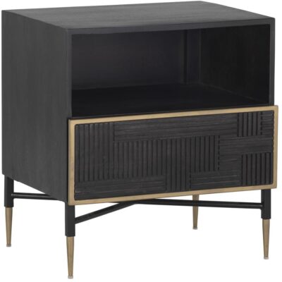 Alternative view of Markwood Nightstand - Brass - Dark Brown