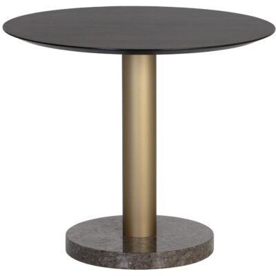 Alternative view of Monaco Bistro Table - Gold - Grey Marble / Charcoal Grey - 35.5"