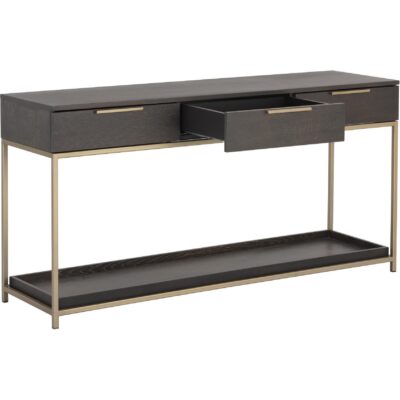 Alternative view of Rebel Console Table With Drawers  - Gold - Charcoal Grey