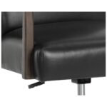 Collin Office Chair - Brown - Cortina Black Leather - Image 11