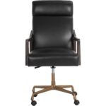 Collin Office Chair - Brown - Cortina Black Leather - Image 4