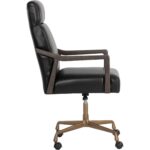 Collin Office Chair - Brown - Cortina Black Leather - Image 5