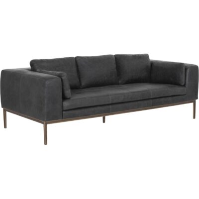 Burr Sofa - Serbia Black Leather