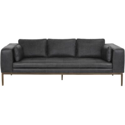 Alternative view of Burr Sofa - Serbia Black Leather