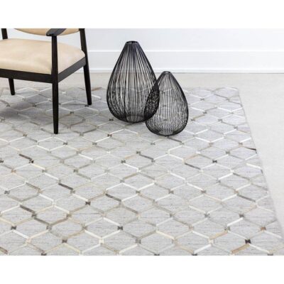 Alternative view of Bordeaux Hand-Made Rug - Ivory /  Grey - 9' X 12'