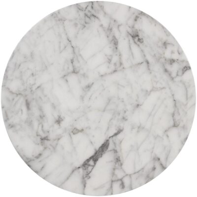 Alternative view of Goya End Table - Marble Look - White