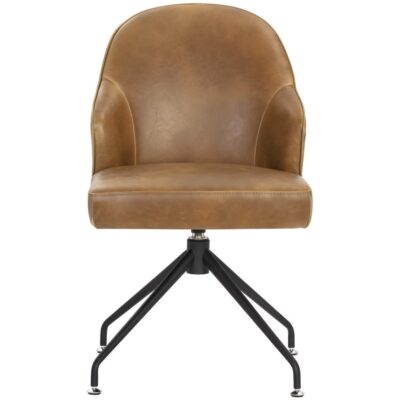 Alternative view of Bretta Swivel Dining Chair - Tobacco Tan