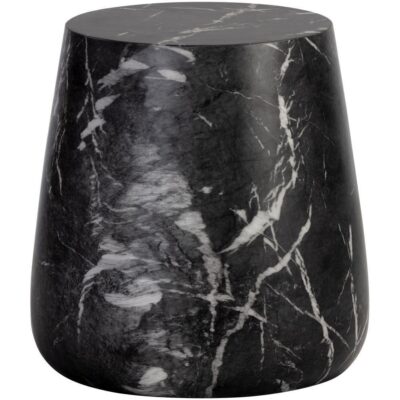 Alternative view of Aries Side Table - Marble Look - Black
