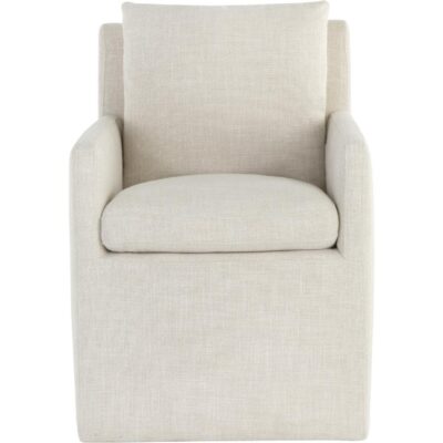 Alternative view of Glenrose Wheeled Dining Armchair - Effie Linen