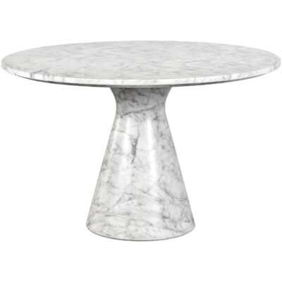 Alternative view of Shelburne Dining Table - Marble Look - White - 47"