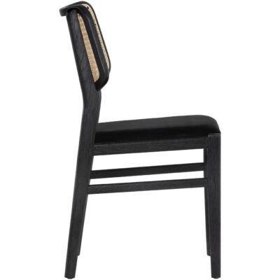 Alternative view of Annex Dining Chair - Velvet Black / Natural
