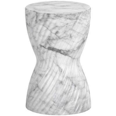 Alternative view of Cara End Table - Marble Look - White