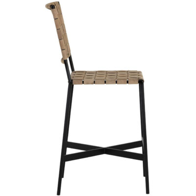 Alternative view of Omari Counter Stool - Suede Light Tan Leather