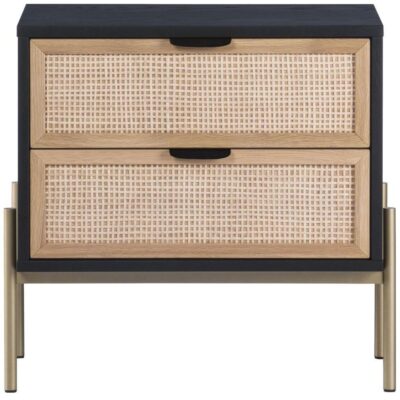 Alternative view of Avida Nightstand - Gold - Black/Natural