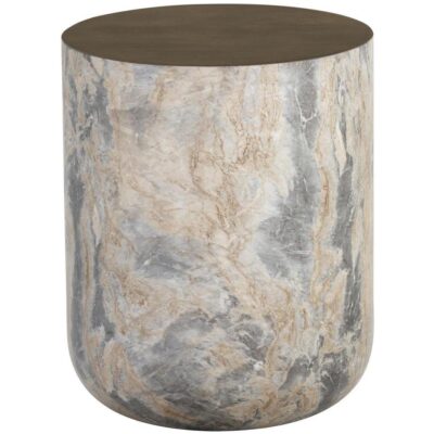 Alternative view of Diaz End Table - Marble Look - Antique Brass