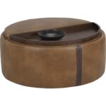 Borelli Wheeled Storage Ottoman - Tobacco Tan / Autumn Chestnut - Image 2