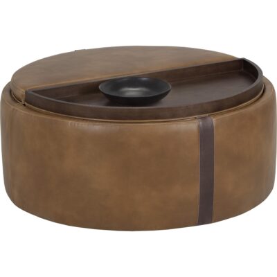 Alternative view of Borelli Wheeled Storage Ottoman - Tobacco Tan / Autumn Chestnut