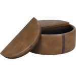 Borelli Wheeled Storage Ottoman - Tobacco Tan / Autumn Chestnut - Image 5