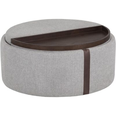 Alternative view of Borelli Wheeled Storage Ottoman - Belfast Heather Grey / Autumn Chestnut
