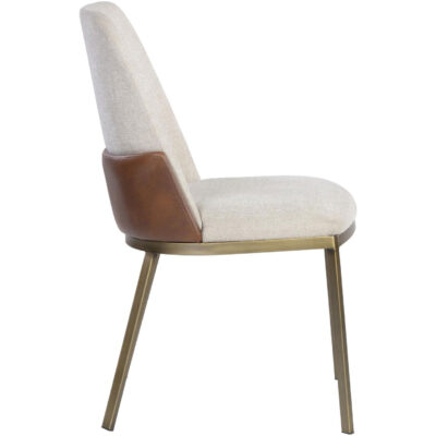 Alternative view of Marie Dining Chair - Belfast Oatmeal / Bravo Cognac